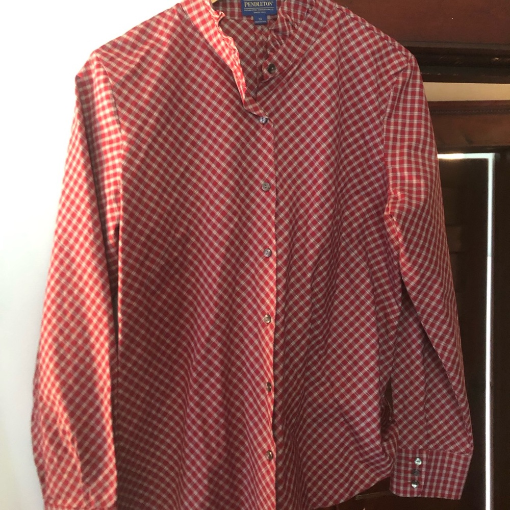 Pendleton W Red Check Button-Up Shirt